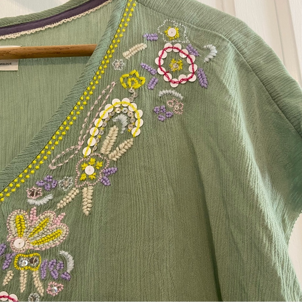 Floreat Anthropologie Persephone Embroidered Top - Picture 3 of 4